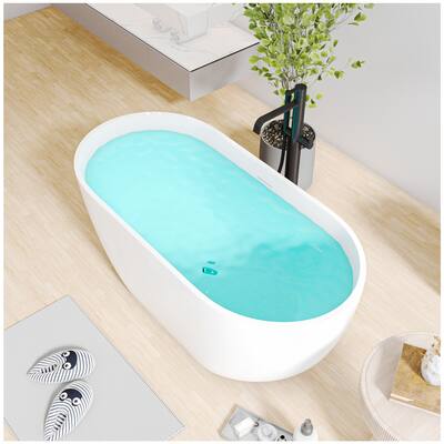 Modern Freestanding Bathtubs - 59” White Ice Tub for Athletes - Medium