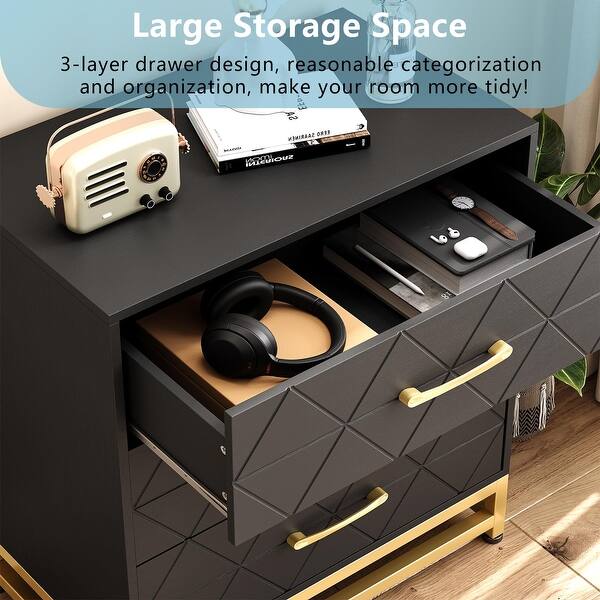 green emerald velvet dress Elegant Dresser With Metal Handle And Sparkling Shiny Decoration, Storage  Cabinet With 6 Drawers For Bedroom, Living Room, White White Mdf Metal main image 1