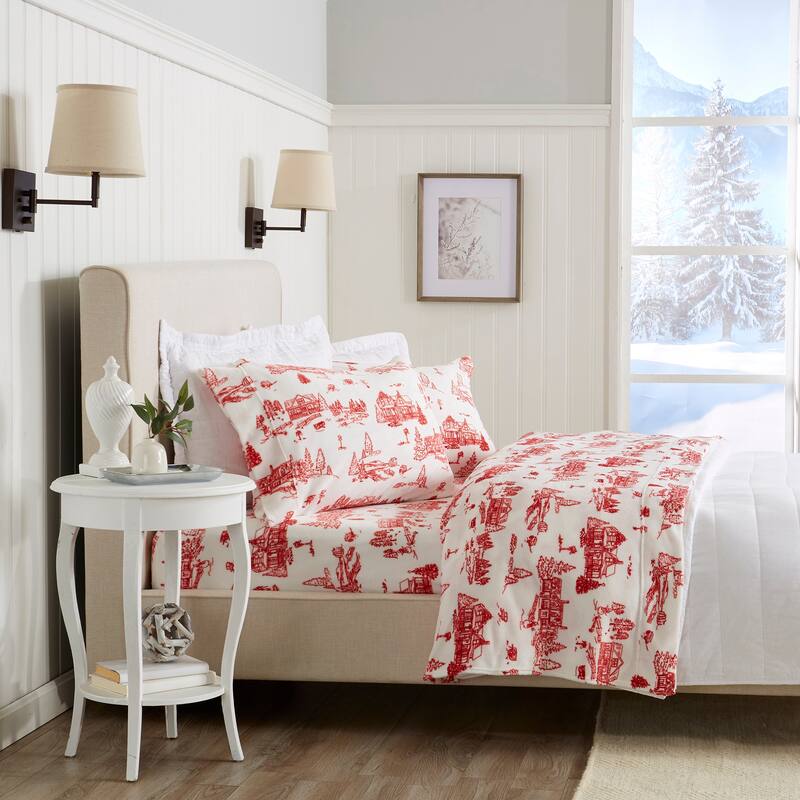 Great Bay Home Extra Soft Cozy Velvet Plush Printed Bed Sheet Set