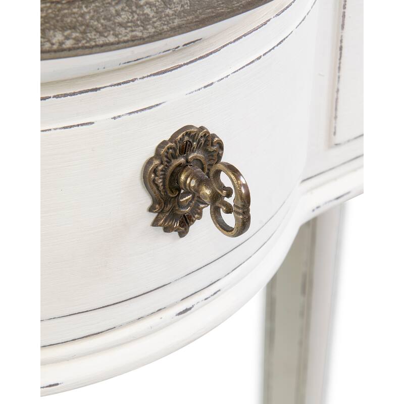 Painted Wood Console End Table With Natural Top by East at Main