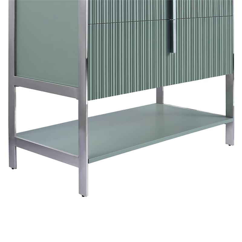 Fine Fixtures Serenity Modern Bathroom Vanity with White Carrara Stone Top