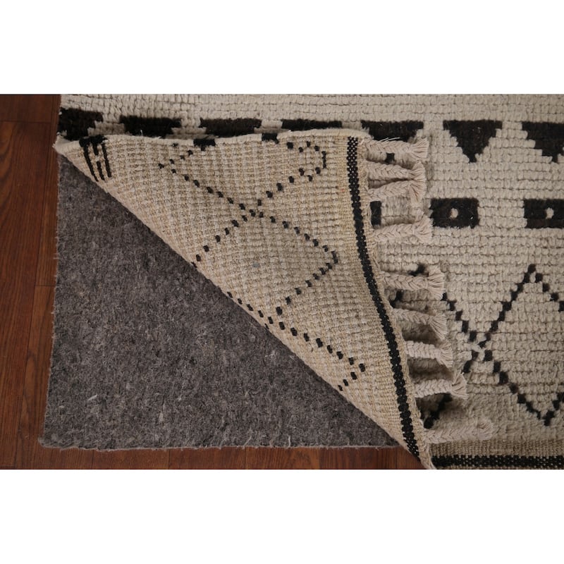 Moroccan Oriental Area Rug Hand-Knotted Wool Carpet - 6'9"x 10'8"
