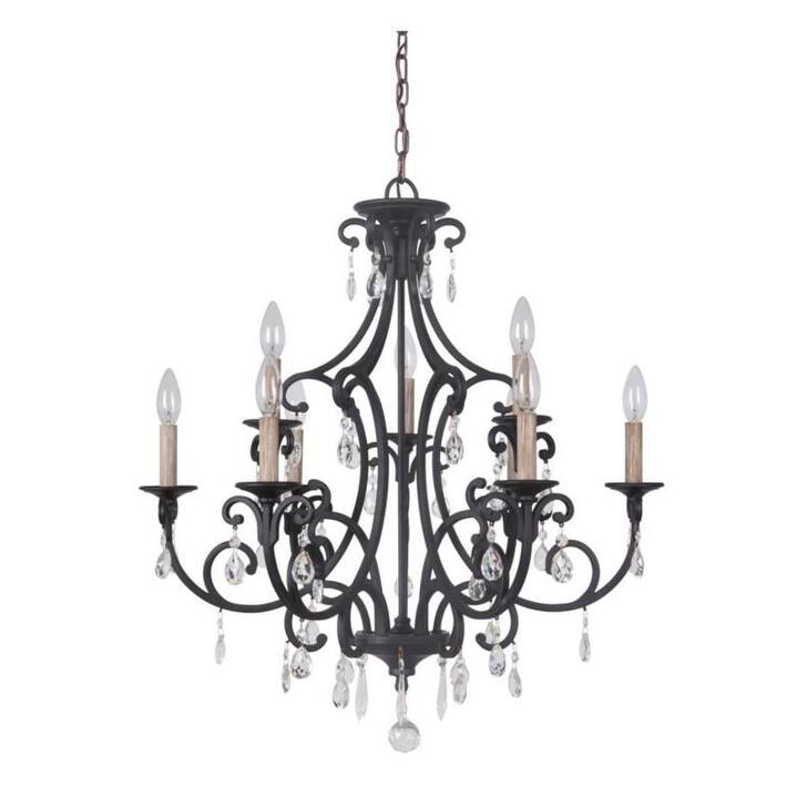 Craftmade Bentley Chandelier in 3, 6 or 9 Light - Matte Black