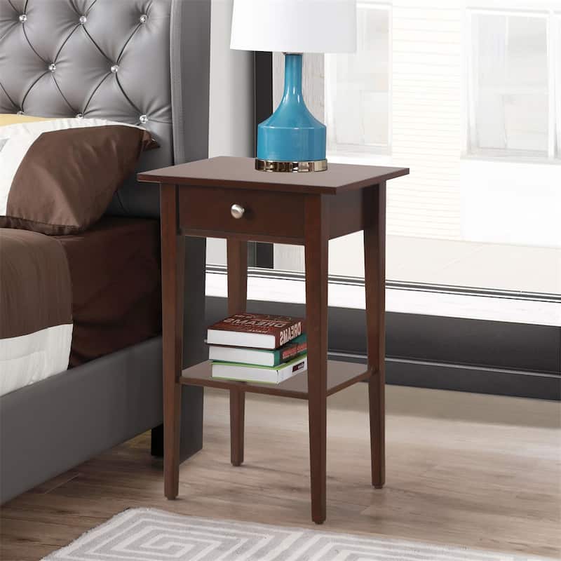 Wood Nightstand with Drawer