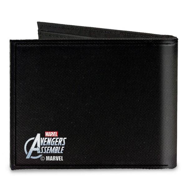 Shop Marvel Avengers Superhero Logos Black Multi Color Canvas Bi Fold Wallet One Size One Size Fits Most Overstock 16770645
