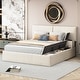 preview thumbnail 2 of 34, Upholstered Platform Bed with Lateral Storage Compartments and Thick Fabric,Velvet