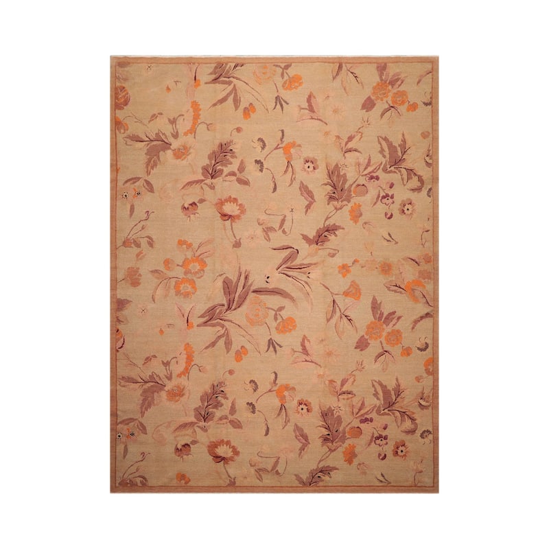 Hand Knotted Michaelian & Kohlberg Tan Tibetan Wool Oriental Area Rug - 9' 1'' x 11' 11''