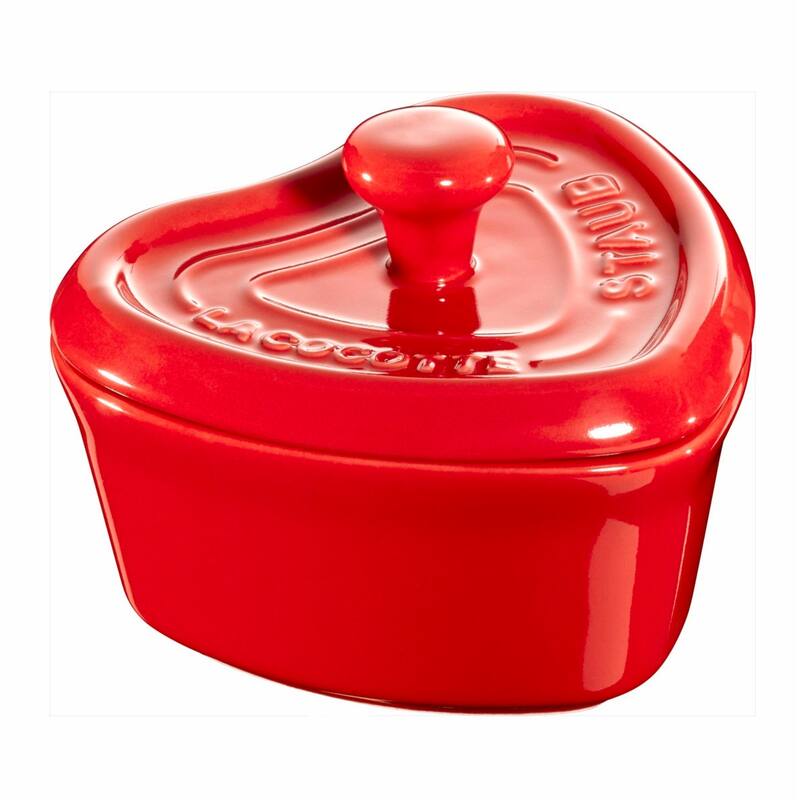 Staub Ceramic 3-pc Mini Heart Cocotte Set - Cherry, Pink, White - Multi