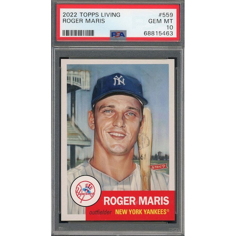 Roger Maris 2022 Topps Living Baseball Card #559 Graded PSA 10 - 8'6" x 11'6"