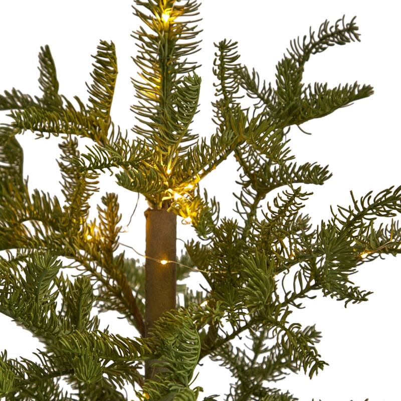 4.5ft. Pre-Lit Christmas Pine Artificial Tree in Decorative Planter - Charming Holiday X-Mas Accent