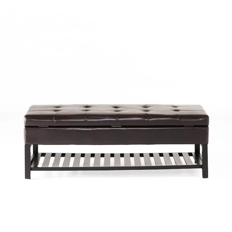 Miriam Wood Storage Ottoman Bench by Christopher Knight Home