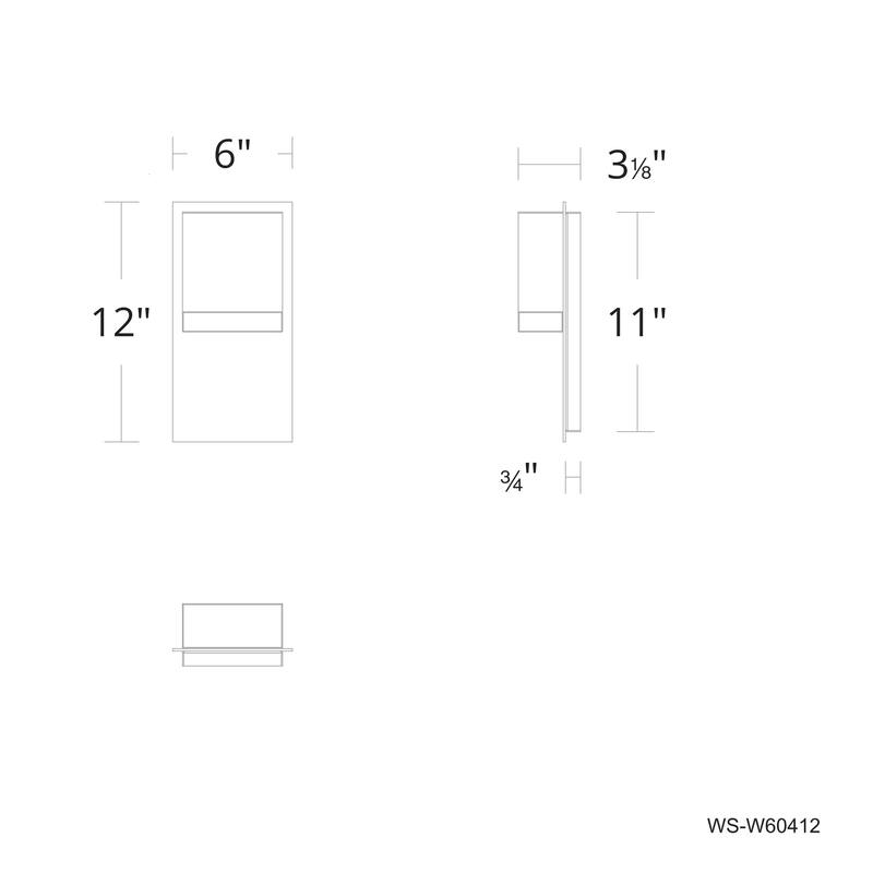 Draped 12in LED Outdoor Wall Light Selectable CCT 2700-3000-3500-4000K set to 2700K in Black