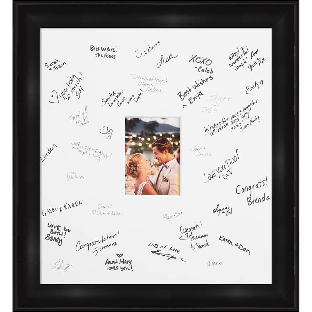 Grand Signature Mat Picture Frame - Autograph Photo Frame Guest Book Alternative for Weddings, Graduations, or Retirement