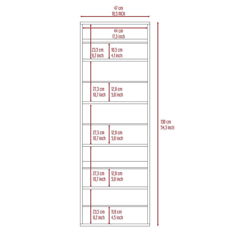 5-Shelf Wall Mounted Shoe Cabinet with Mirror Door