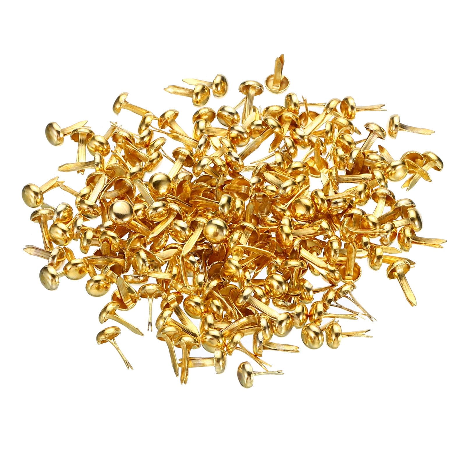 300Pcs Split Pins, 10mm Round Brass Metal Paper Fasteners Brads