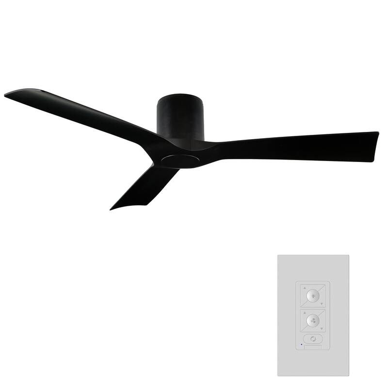 Aviator 54 Inch Three Blade Indoor / Outdoor Smart Flush Mount Ceiling Fan with Six Speed DC Motor.
