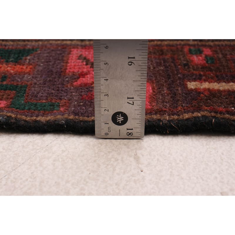 ECARPETGALLERY Hand-knotted Andelz Navy, Red Wool Rug - 3'6 x 7'3