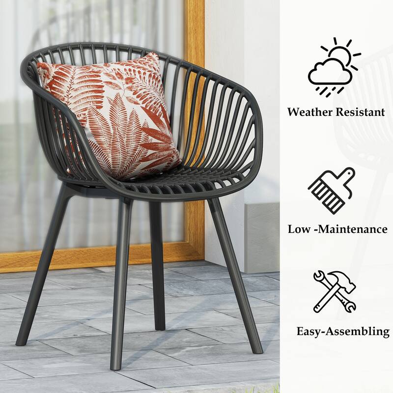 Santa Indoor/Outdoor Polypropelene Plastic Accent Chair (Set of 2) by Christopher Knight Home