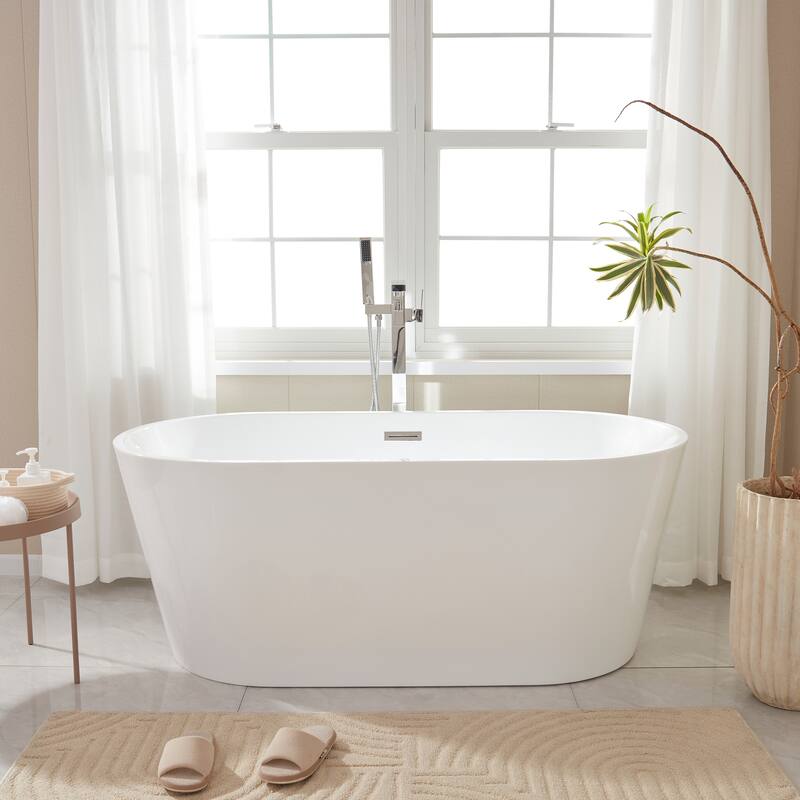 Vanity Art 67" Acrylic Freestanding Soaking Bathtub