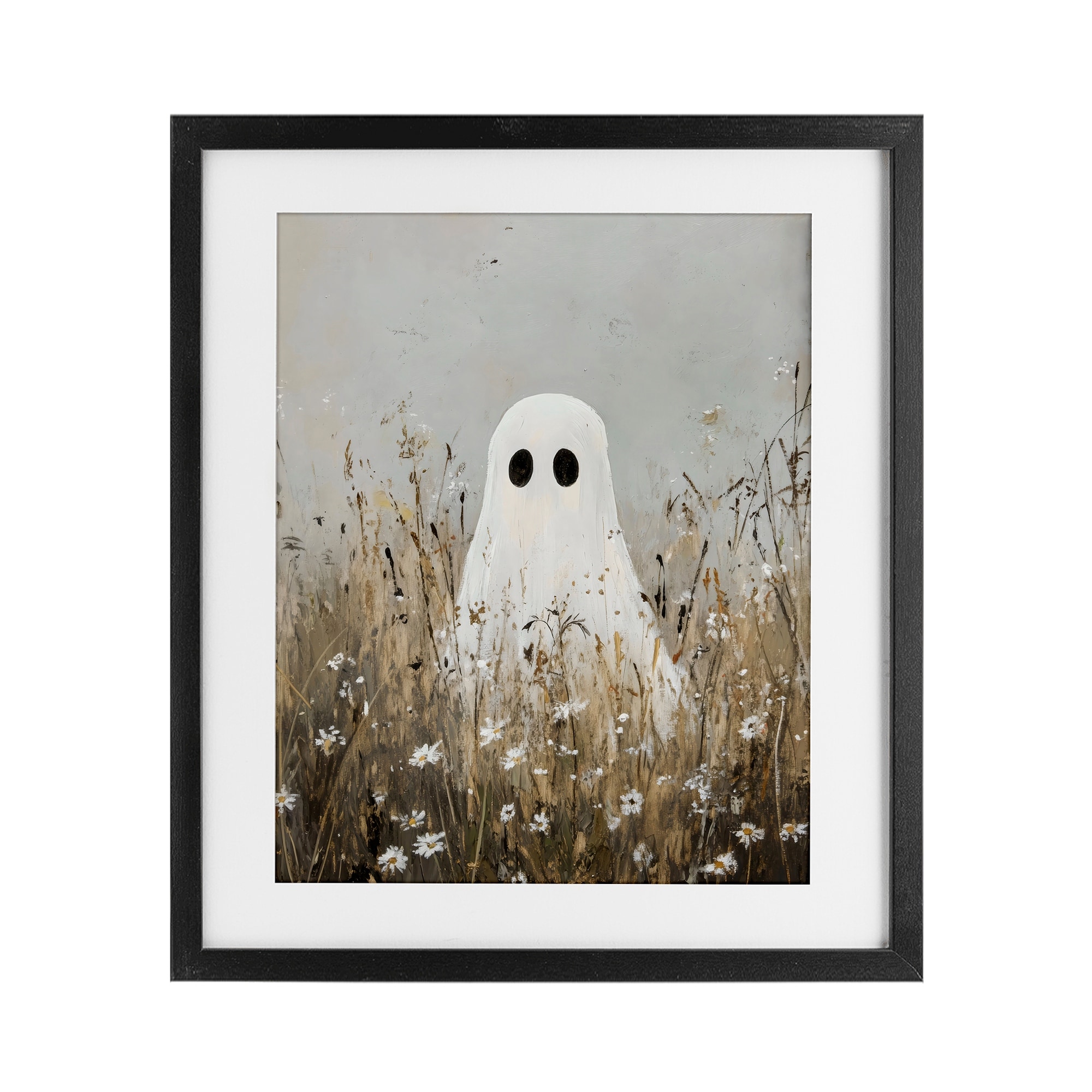 Stupell Ghost In Field of Wildflowers Under Glass Framed Design By Creative Studio