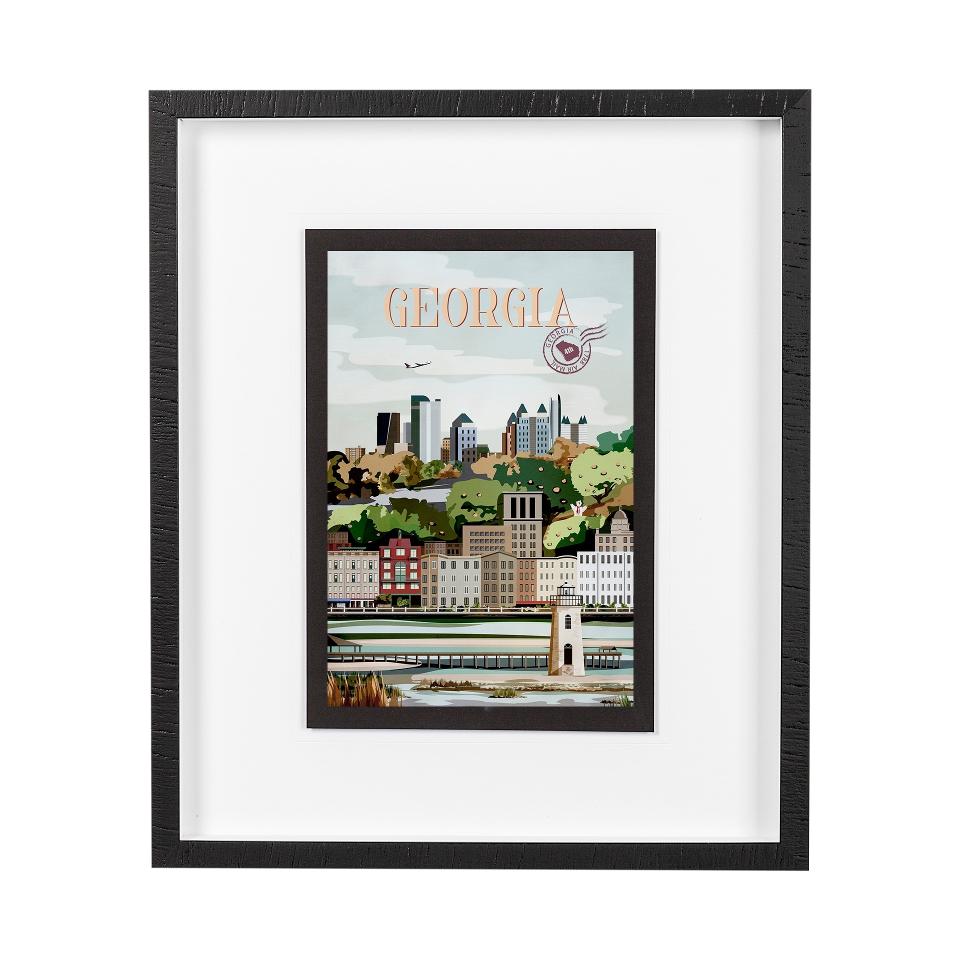 Mercana Georgia Go USA (M) by Mercana Studio a Framed Art Print Matted under Glass