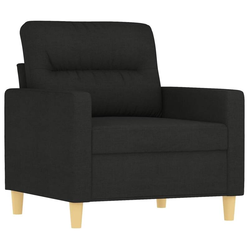vidaXL Sofa Set Black Polyester, Metal, Plywood - 19.7 x 23.6 x 16.1 in