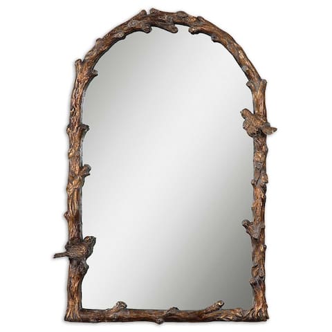 Uttermost Paza Antique Gold Branch Framed Arched Mirror - 25.5x36.75x2.5