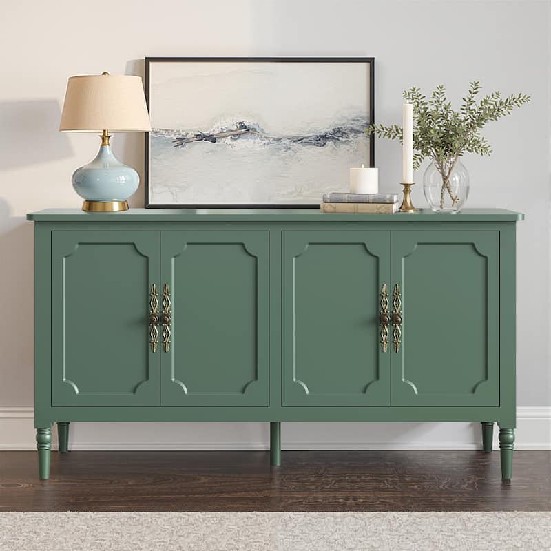 59" Accent Cabinet with 4 Doors – MDF Storage Cabinet, Adjustable Shelves, 200 lbs Top Capacity