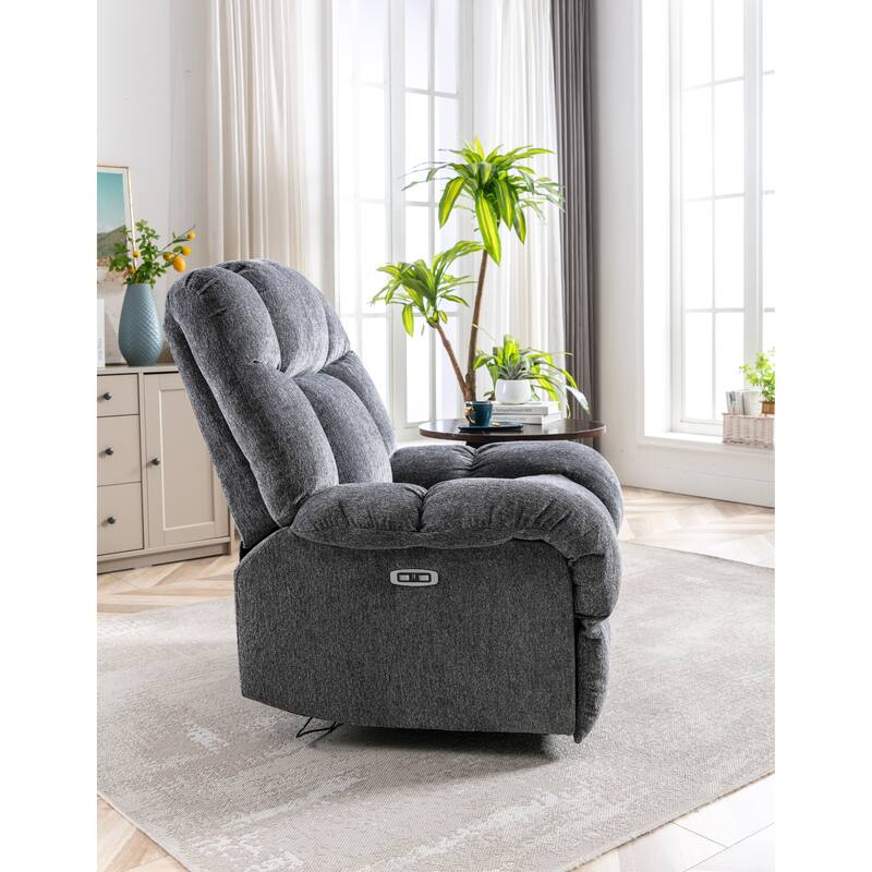 Overstuffed Reclining Sofa Recliner & Low Armrests Design Upholstered