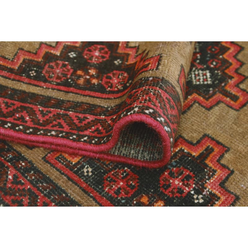 Fine Vintage Distressed Eyup Lt. Brown /Red Runner - 2'6" x 9'5"