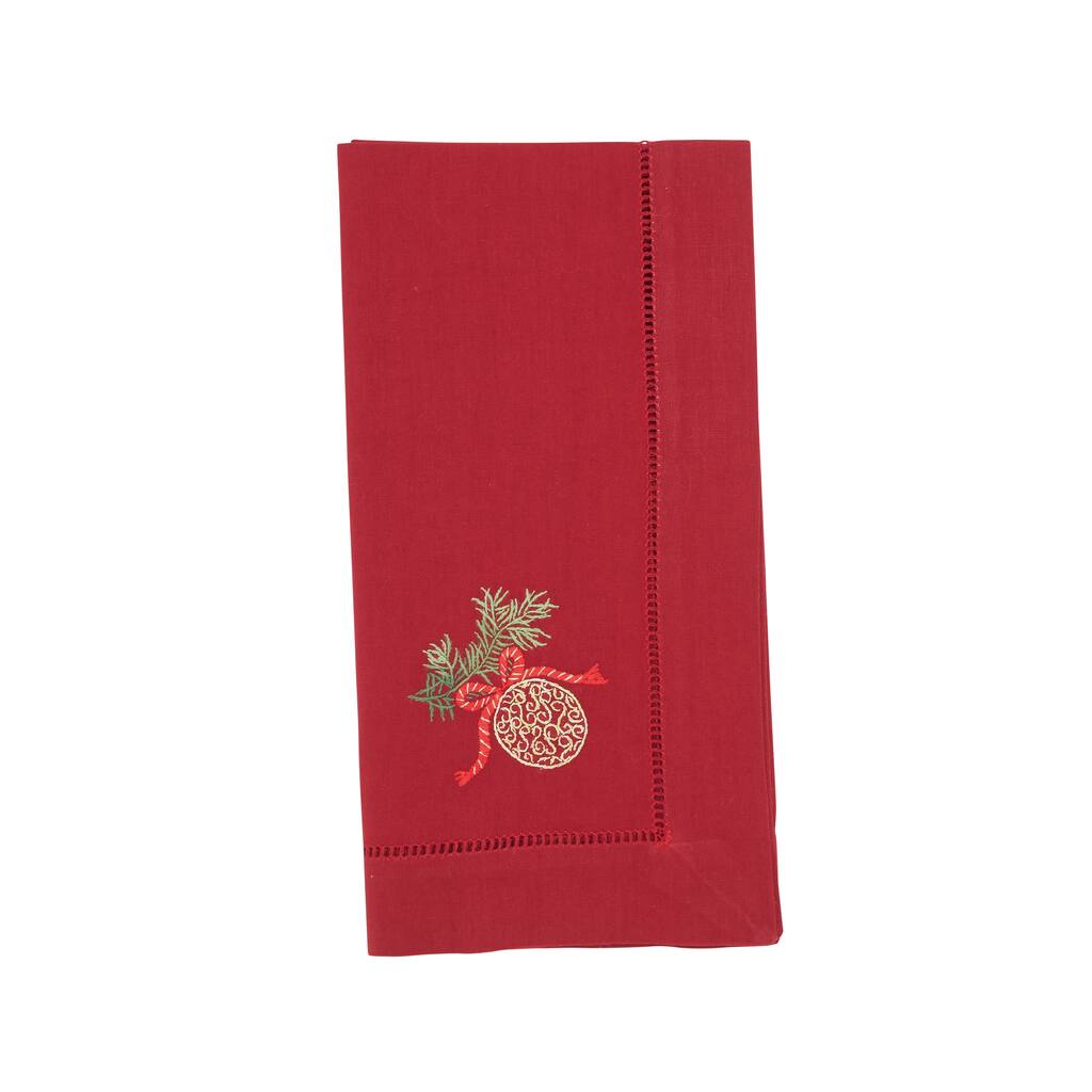 Embr'D Ornament Hemstitch Napkin (Set of 6) - 20"x20"