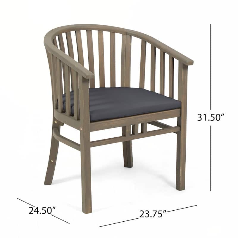 Outdoor Wooden Dining Chairs, Set of 2