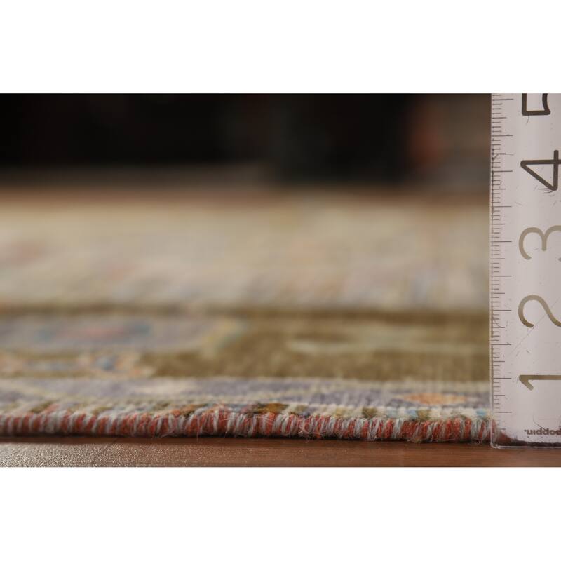 Hand Knotted Oriental 100% Wool Carpet Transitional Floral Multi-Colored Oushak Area Rug - 9' 5'' X 8' 2''