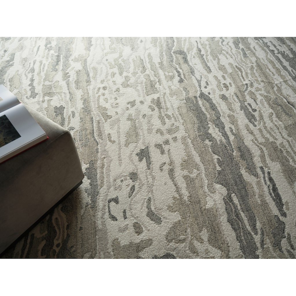 Cortero Handmade Hand Tufted New Zealand Wool Gray/Ivory Area Rug.