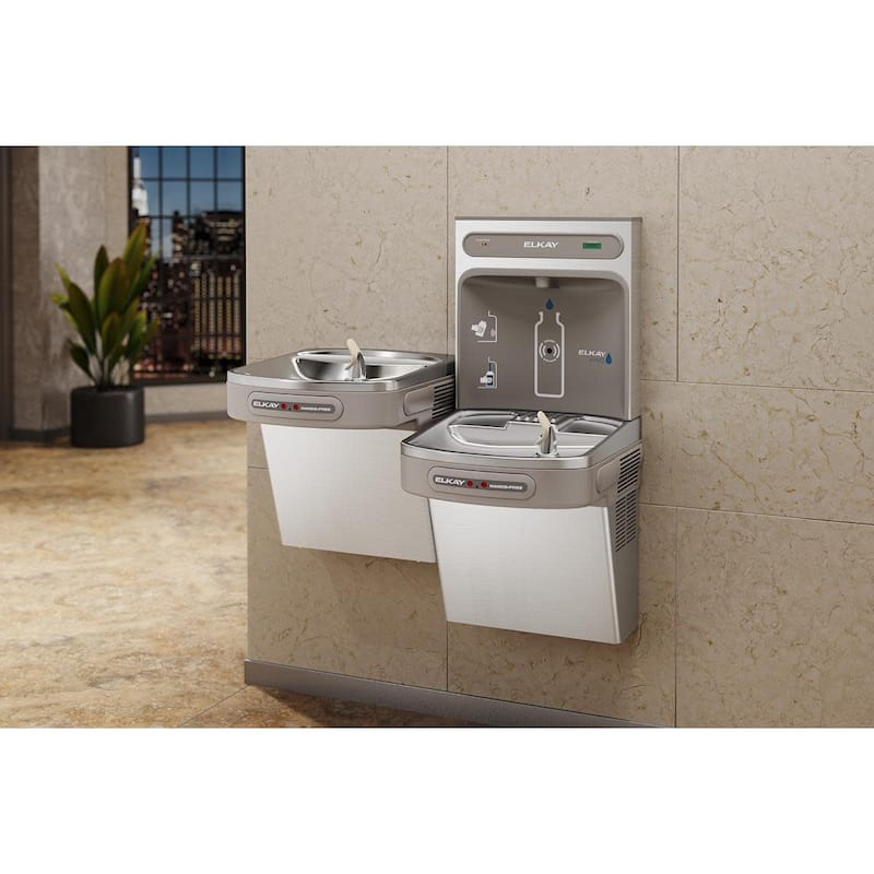 Elkay EZH2O Refrigerated Bi-Level Drinking Fountain with Bottle - Stainless Steel