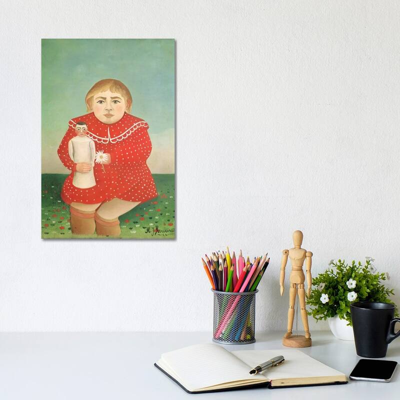 iCanvas "The Girl With A Doll, c.1892" by Henri Rousseau Canvas Print - 12x8x0.75
