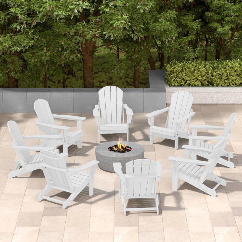 Laguna Hdpe All Weather Outdoor Patio Foldable Adirondack Chairs (Set Of 8)