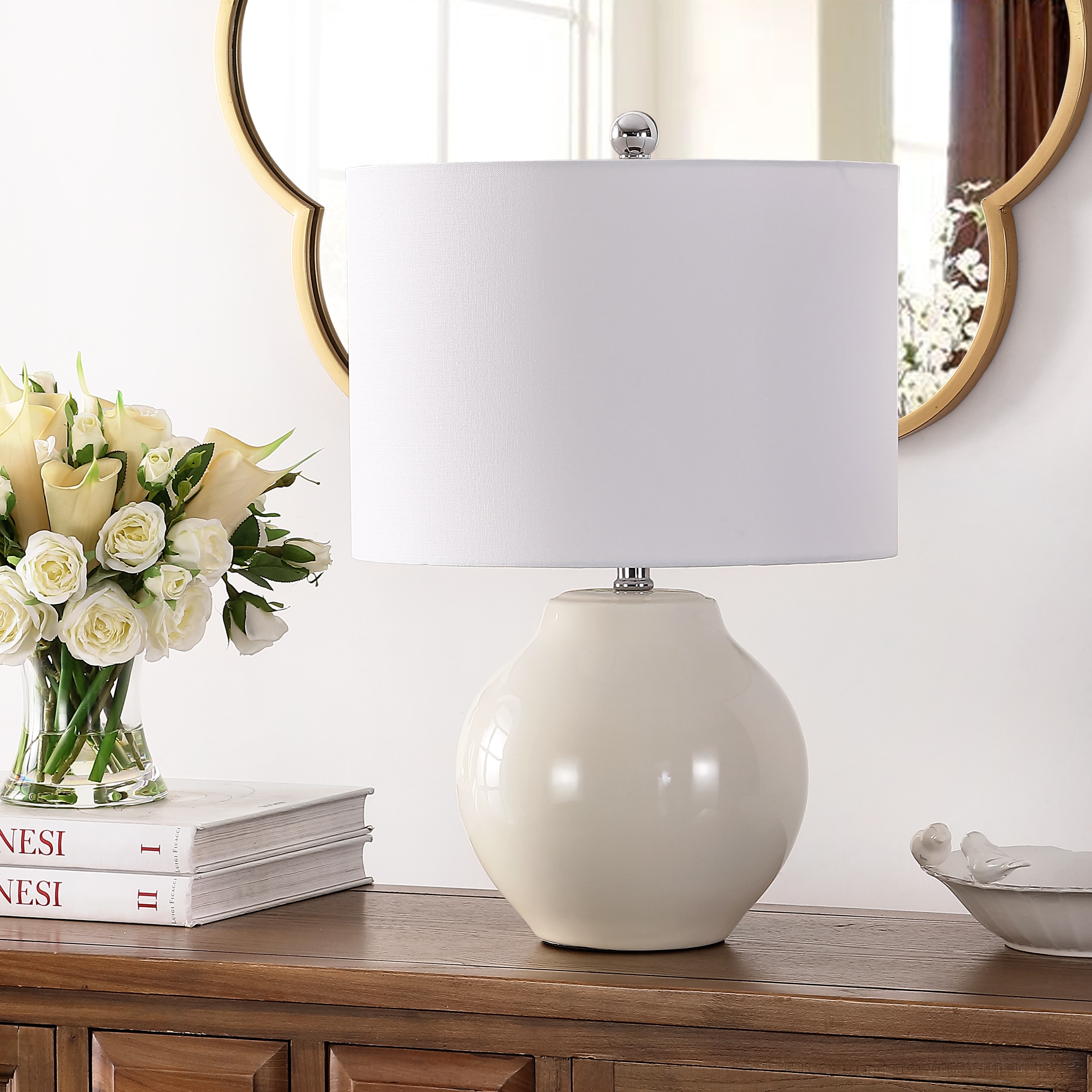 SAFAVIEH Lighting Angeliki Traditional Ceramic Table Lamp, 21.5-Inch - 14Wx14Dx22H