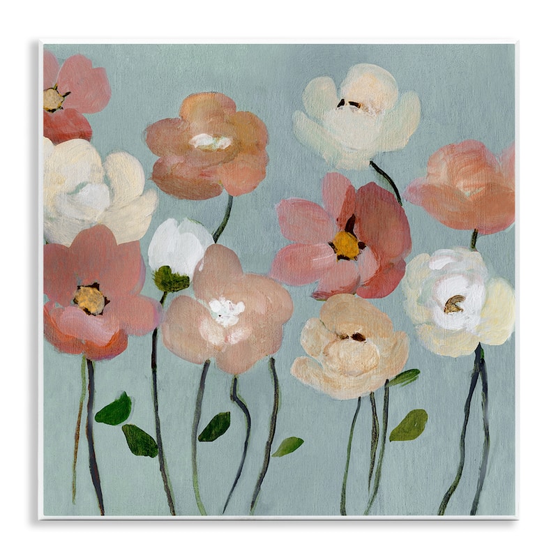 Stupell Soft Mixed Blossoms Wall Plaque Art Design By Charity Henderson - 12 x 12
