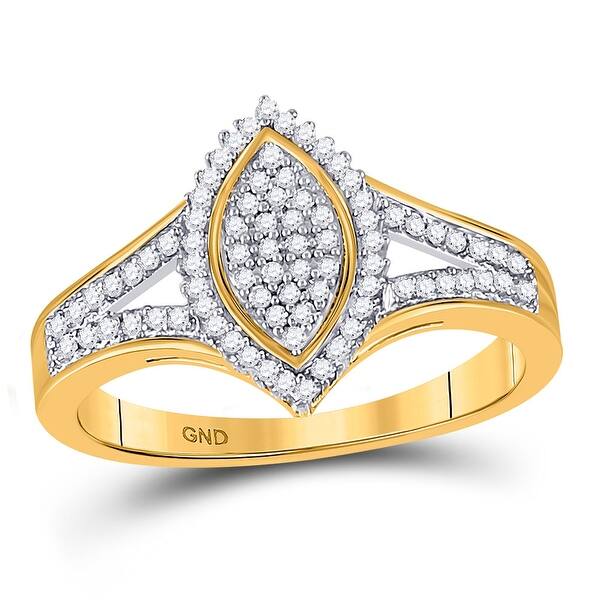 10K White Gold Womens Round Brown Diamond Band Ring 1/5 Cttw 10K White Gold Womens Round Brown Diamond Band Ring 1/5 Cttw