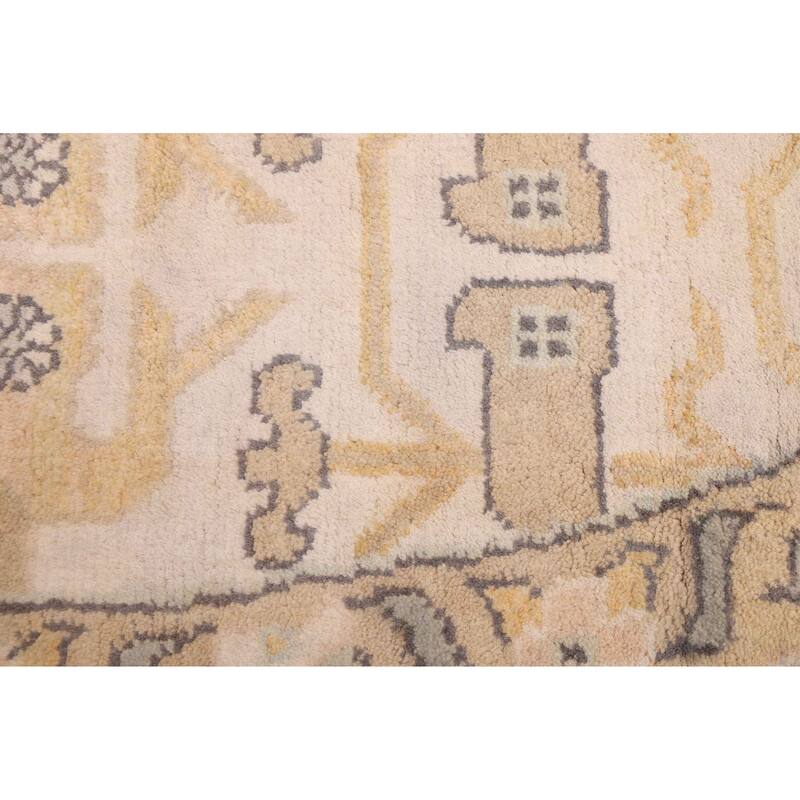 ECARPETGALLERY Hand-knotted Royal Oushak Ivory Wool Rug - 9'6 x 9'4