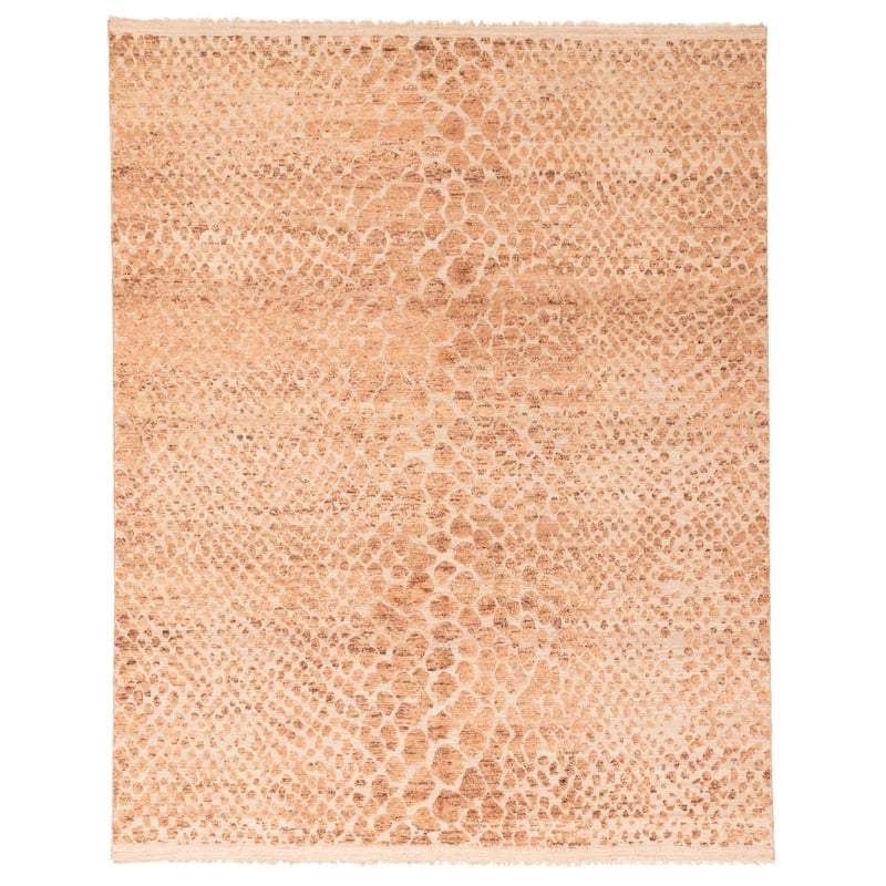ECARPETGALLERY Hand-knotted Tangier Brown Wool Rug - 8'2 x 10'2