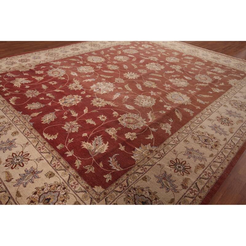 All-Over Floral Peshawar Oriental Large Area Rug Handmade Wool Carpet - 11'8" X 15'0"