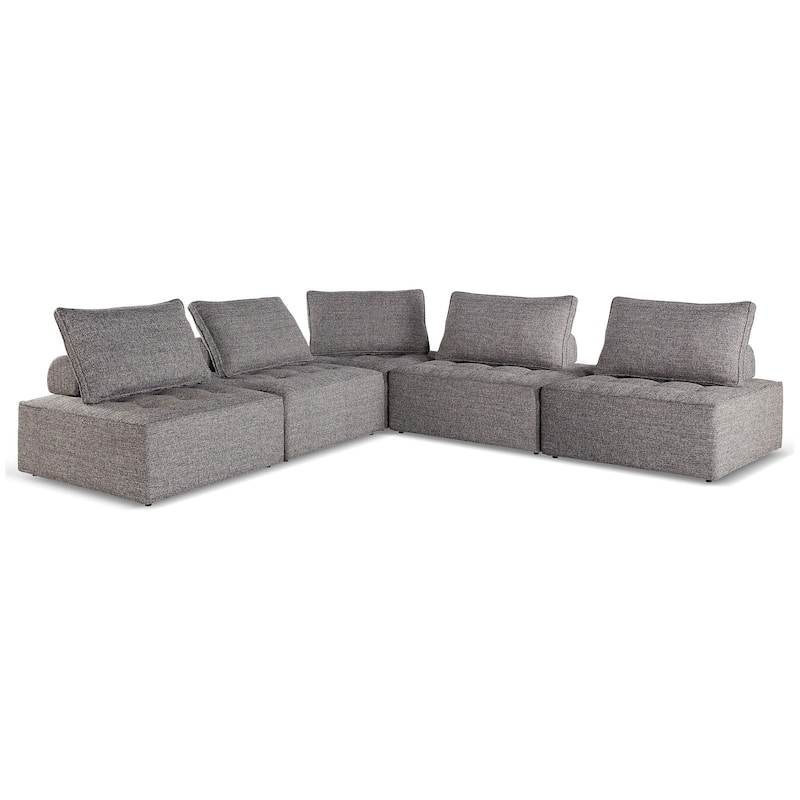 Signature Design by Ashley Bree Zee Gray 5-Piece Outdoor Modular Seating - 114" W x 114" D x 35" H