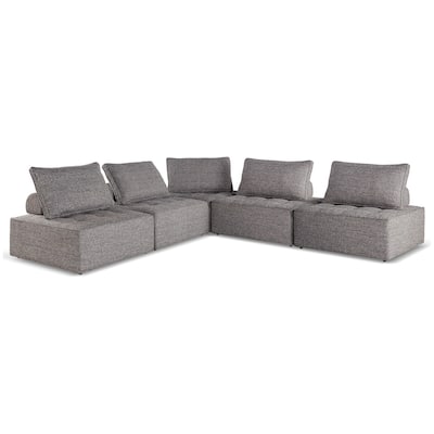 Signature Design by Ashley Bree Zee Gray 5-Piece Outdoor Modular Seating - 114" W x 114" D x 35" H