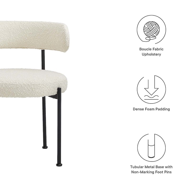 Albie Boucle Fabric Dining Chairs - Set of 2
