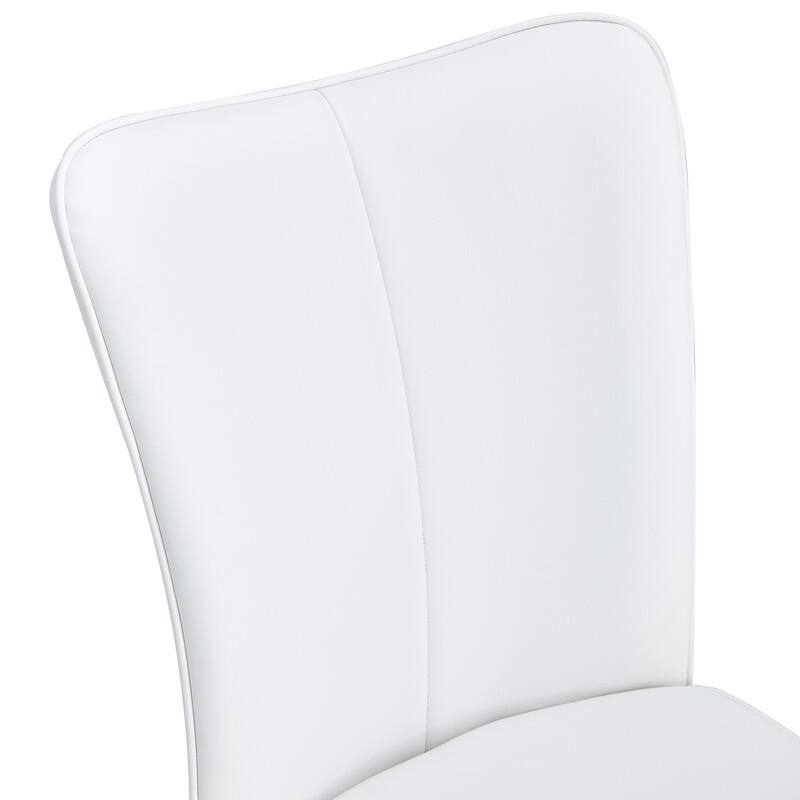 Modern/Minimalist Style PU Leather Dining Chairs Set of 4 with Sliver Metal Legs