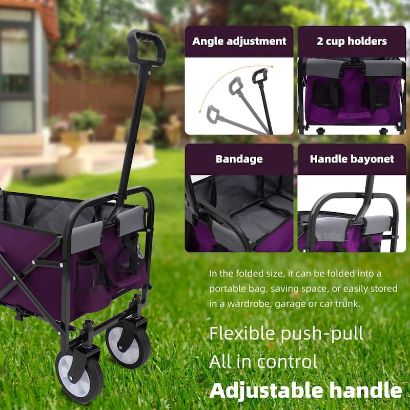225 lb Collapsible Wagon Cart with Strapping System