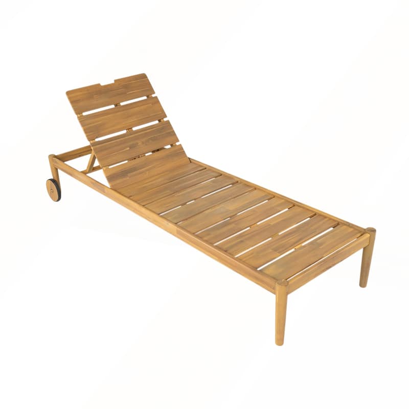 Outdoor Chaise Lounge with Wheels Set of 2