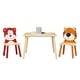 preview thumbnail 4 of 18, 3Pieces Toddler Wooden Table and Chair Set,Natural Natural(Bear&Tiger)